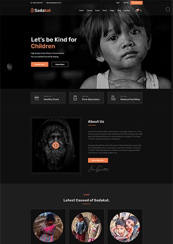 慈善公益机构捐赠捐款html5网页模板