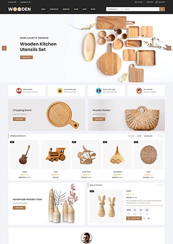 木制品工艺品手工制品商店html模板
