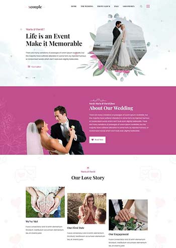 婚纱摄影婚礼策划公司html网站模板