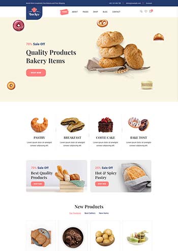 甜品面包蛋糕商店html网站模板