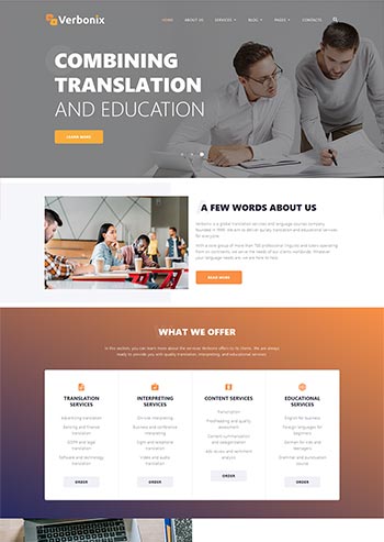 翻译机构外语培训公司html模板